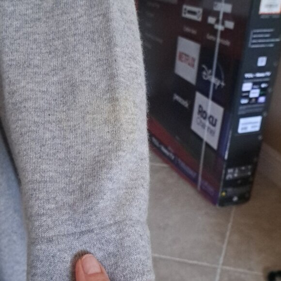 William Sonoma Premium Cashmere long  Duster Robe Cardigan Roll collar pockets L - Picture 8 of 8